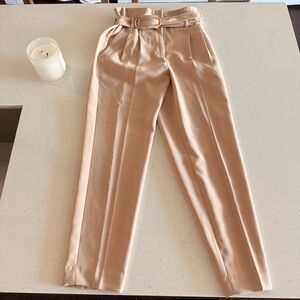 Express High Rise Ankle Slack Pants Size 0 Tan, Cream
